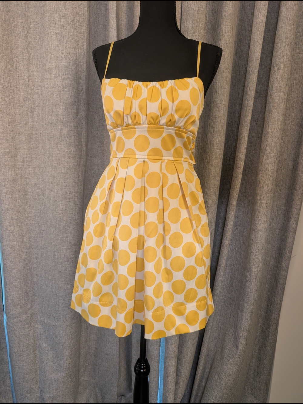 Ruby Rox Yellow Polka Dot Spaghetti Strap Mini Dress